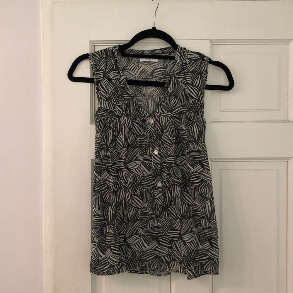 Tropical printed tank top blouse